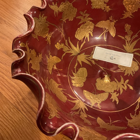 Chinese Ceramic 10 inch Lotus Bowl - NWT - Picture 11 of 12